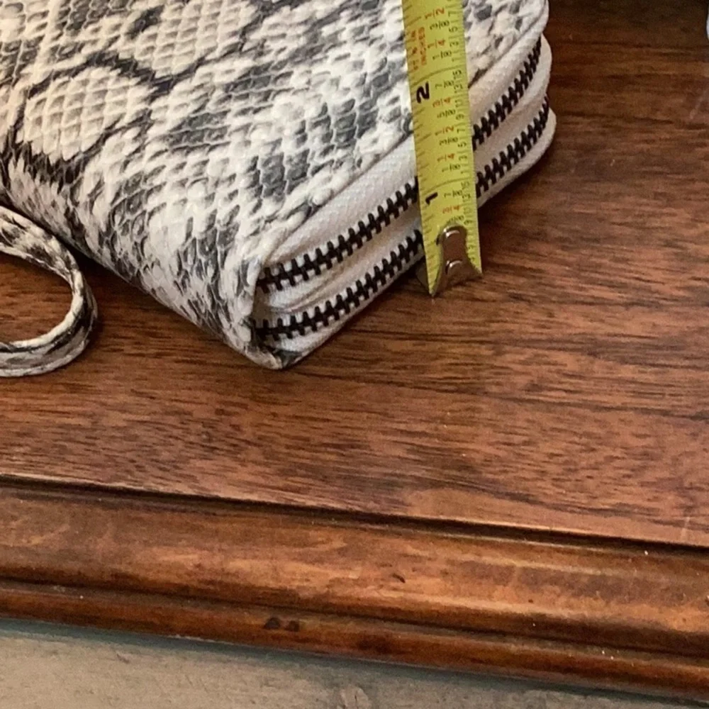 A New Day snakeskin double zip wallet with removable wristlet strap
